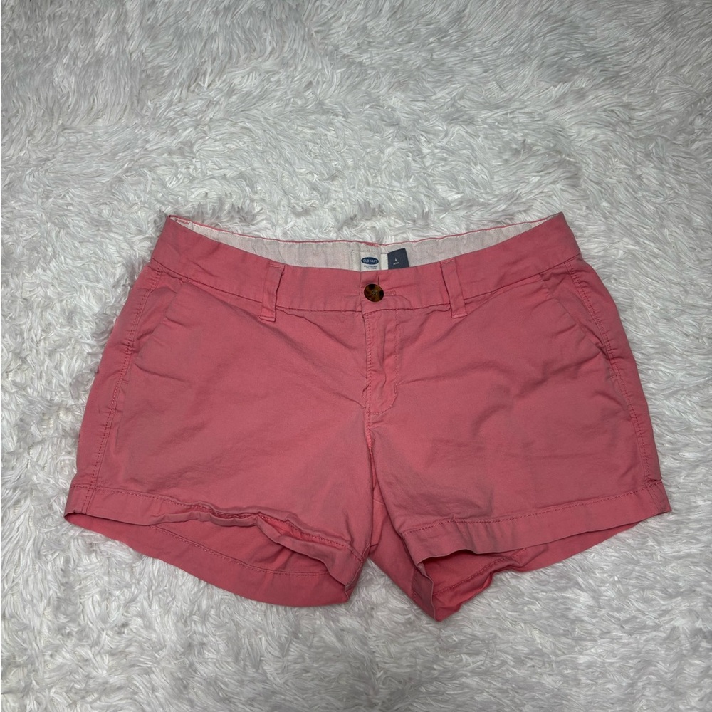 Old Navy Pink Bermuda Shorts Mid-Rise Cotton